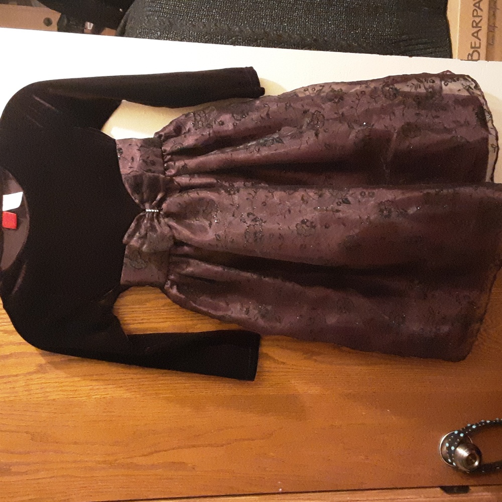 Speechless Jcpenney Velour Lace Flocked Ballgrown Bow Kids 8 Dress Purple
